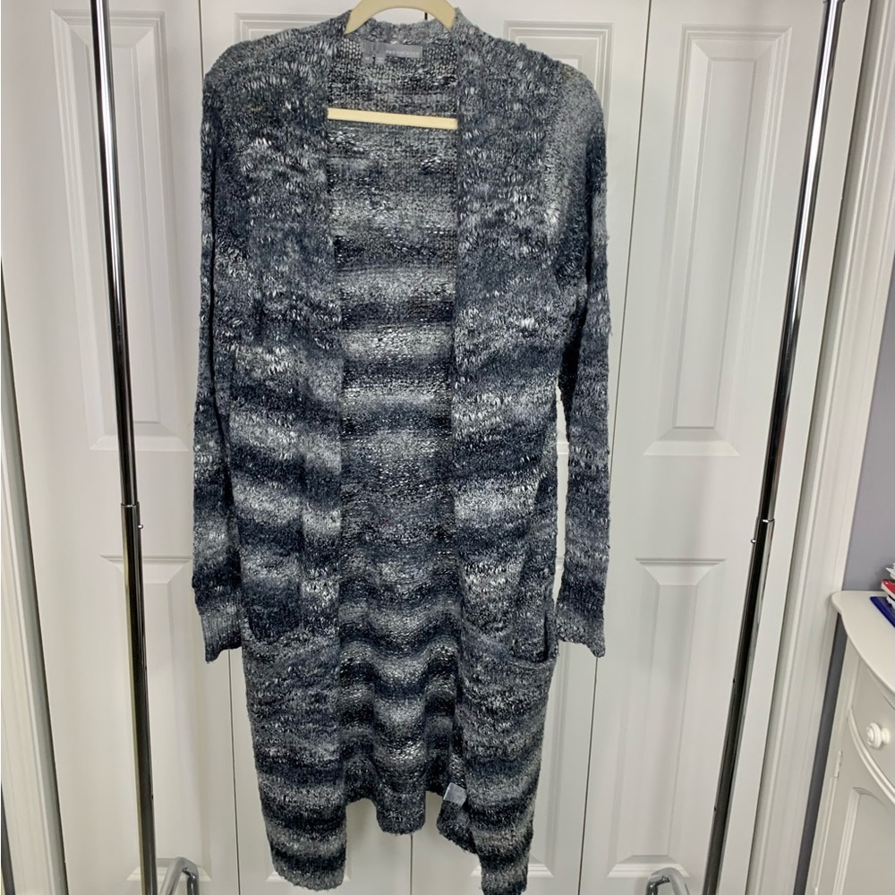 360 SWEATER Long Black Grey Cardigan